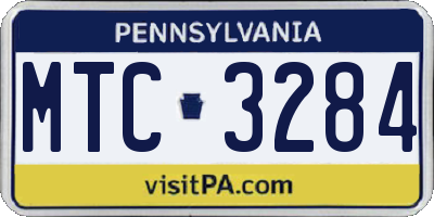 PA license plate MTC3284