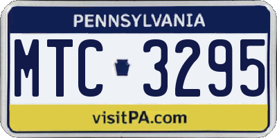 PA license plate MTC3295