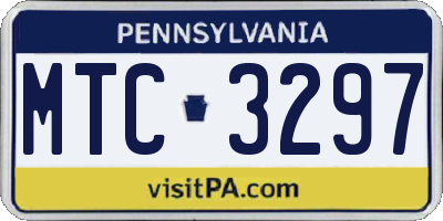 PA license plate MTC3297