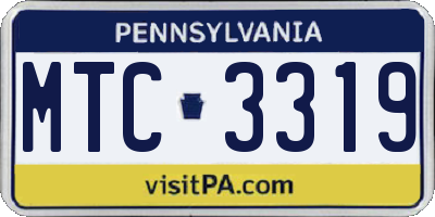 PA license plate MTC3319
