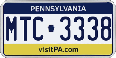 PA license plate MTC3338