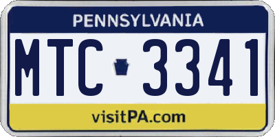 PA license plate MTC3341