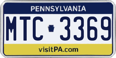PA license plate MTC3369