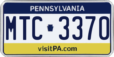 PA license plate MTC3370
