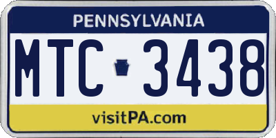 PA license plate MTC3438