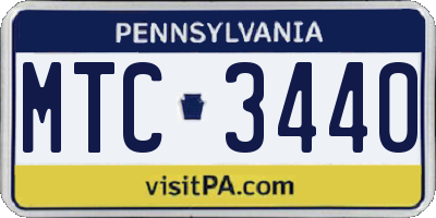 PA license plate MTC3440