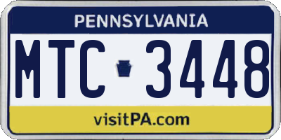 PA license plate MTC3448