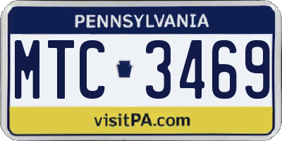 PA license plate MTC3469