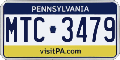 PA license plate MTC3479