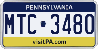 PA license plate MTC3480