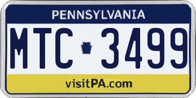PA license plate MTC3499