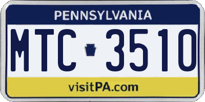 PA license plate MTC3510