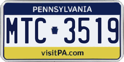 PA license plate MTC3519