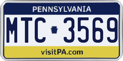 PA license plate MTC3569