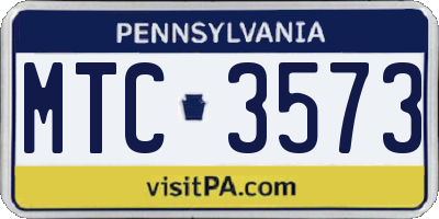 PA license plate MTC3573