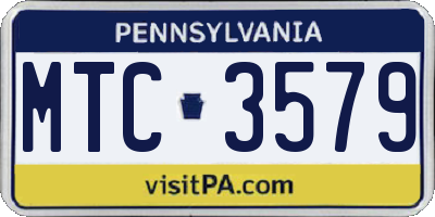 PA license plate MTC3579