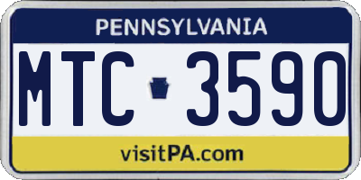 PA license plate MTC3590