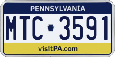 PA license plate MTC3591
