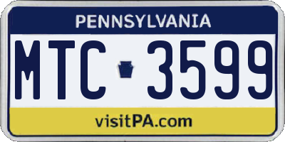 PA license plate MTC3599