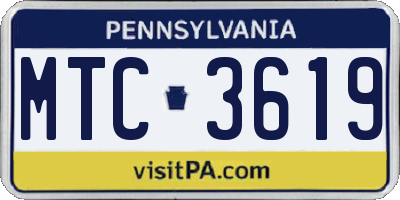 PA license plate MTC3619
