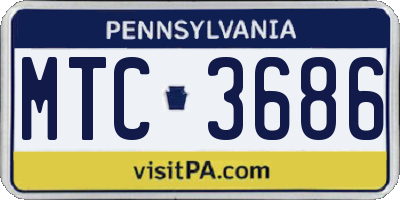 PA license plate MTC3686