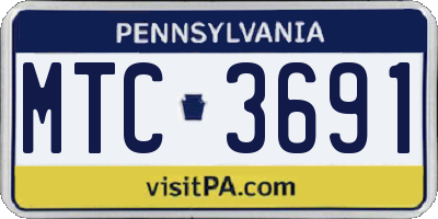 PA license plate MTC3691