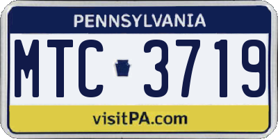 PA license plate MTC3719