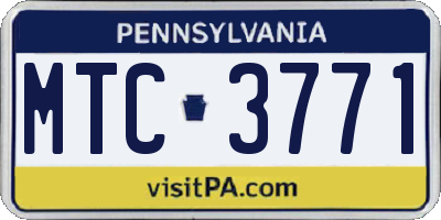 PA license plate MTC3771