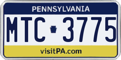 PA license plate MTC3775