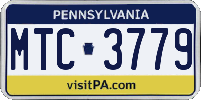 PA license plate MTC3779