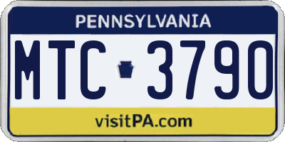 PA license plate MTC3790