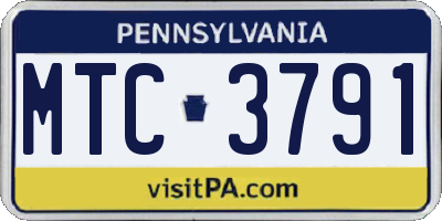 PA license plate MTC3791