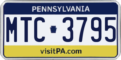PA license plate MTC3795