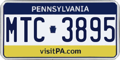 PA license plate MTC3895