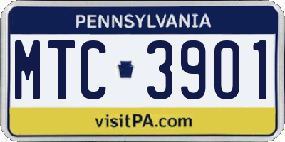 PA license plate MTC3901