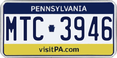 PA license plate MTC3946