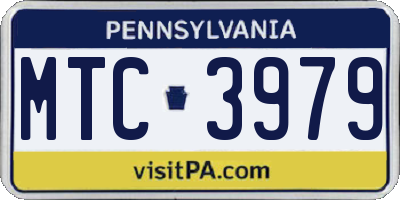 PA license plate MTC3979