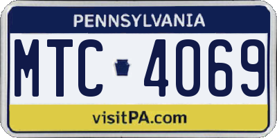 PA license plate MTC4069