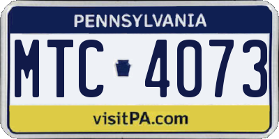 PA license plate MTC4073