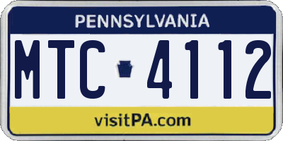 PA license plate MTC4112