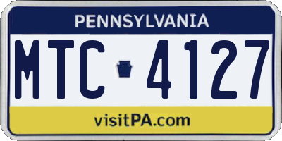 PA license plate MTC4127