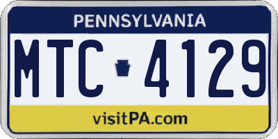 PA license plate MTC4129