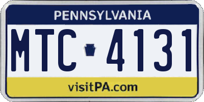 PA license plate MTC4131