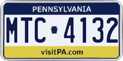 PA license plate MTC4132