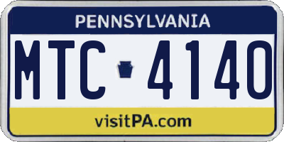 PA license plate MTC4140