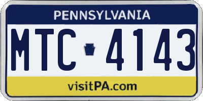 PA license plate MTC4143