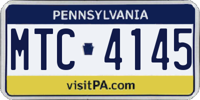 PA license plate MTC4145