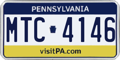 PA license plate MTC4146