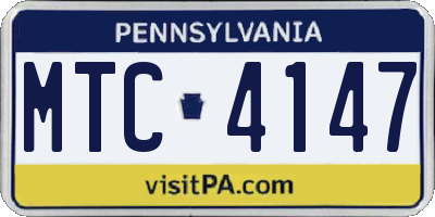 PA license plate MTC4147