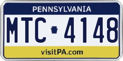 PA license plate MTC4148